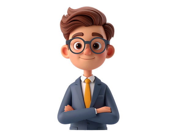 AI Confident young businessman  3D Illustration