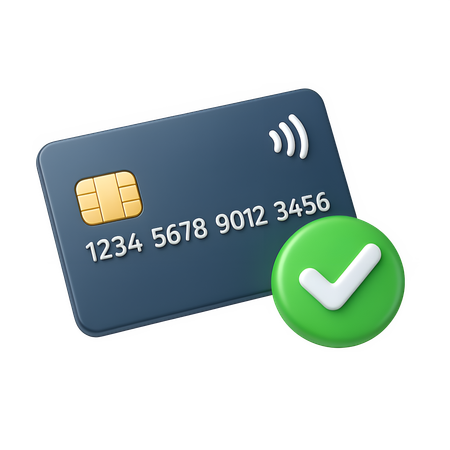 AI Contactless Credit Card Approved  3D Icon
