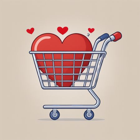 AI Coração no carrinho de compras  Imagem