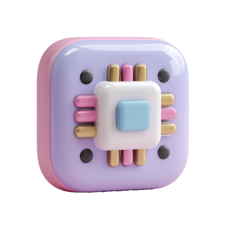 AI CPU Chip  3D Icon