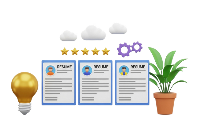 AI Crafting career success with top-notch resumes  3D Illustration