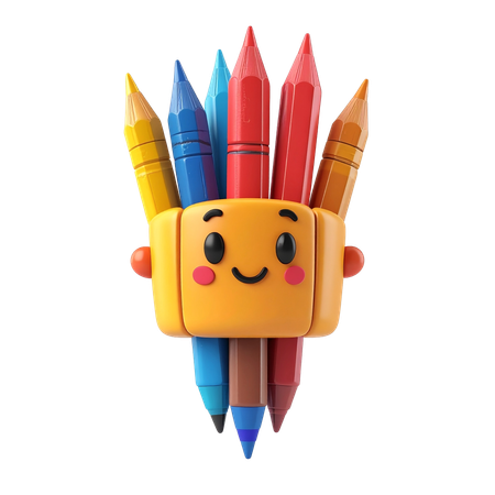 AI Crayons & Markers  3D Icon