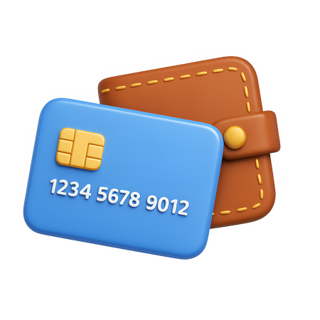 AI Credit Card and Wallet  3D Icon