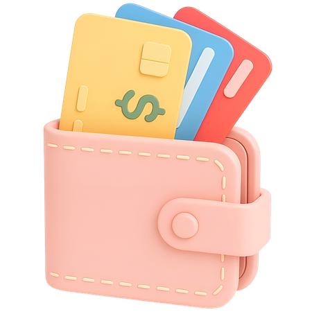 AI Credit Card Coming Out of Wallet  3D Illustration