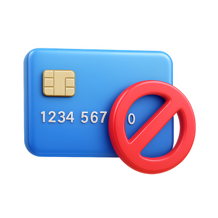 AI Credit Card Declined  3D Icon