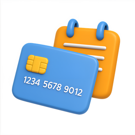 AI Credit Card with Calendar  3D Icon
