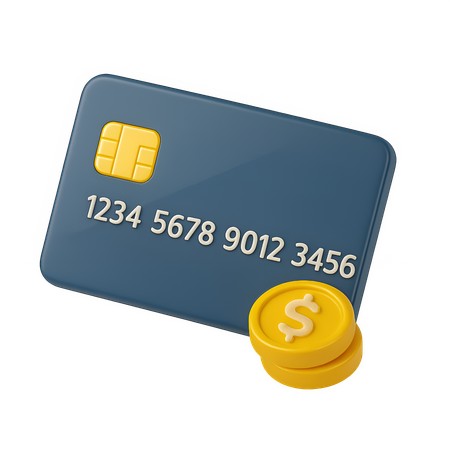 AI Credit Card with Coins  3D Icon