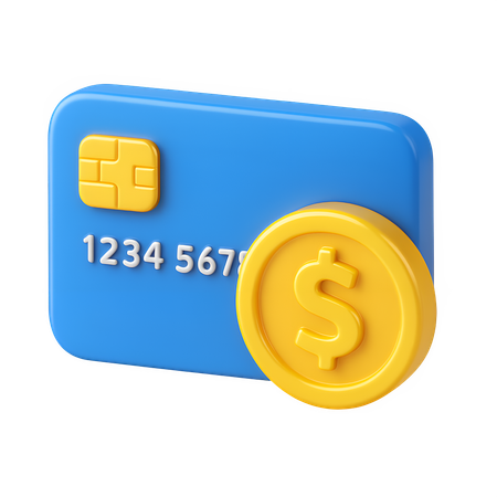 AI Credit Card with Dollar Coin  3D Icon