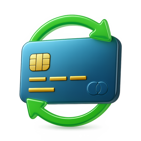 AI Credit Card with Glowing Green Arrows  3D Icon