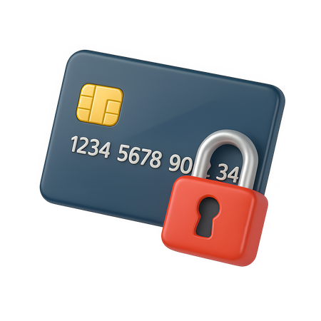 AI Credit Card with Lock  3D Icon