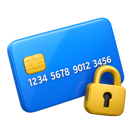 AI Credit Card with Lock  3D Icon