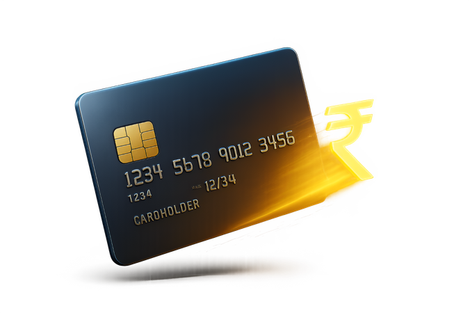 AI Credit Card With Rupee Symbol  3D Icon