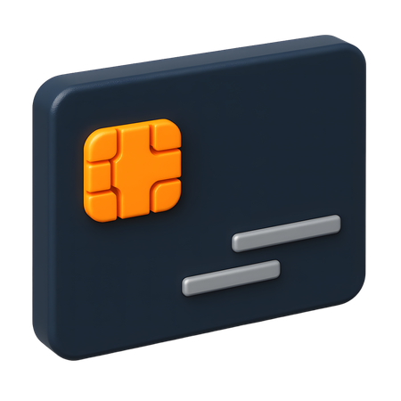 AI Credit card with security chip  3D Icon