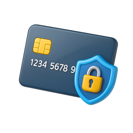 AI Credit Card with Security Shield  3D Icon