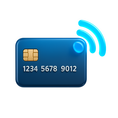 AI Credit Card with wifi symbol  3D Icon