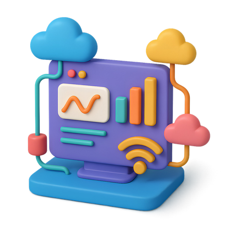 AI Dashboard für Netzwerkanalysen  3D Icon