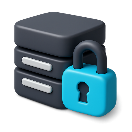 AI Data Encryption 3D Illustration