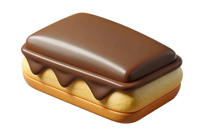 AI Delicious chocolate covered biscuit sandwich  3D Icon