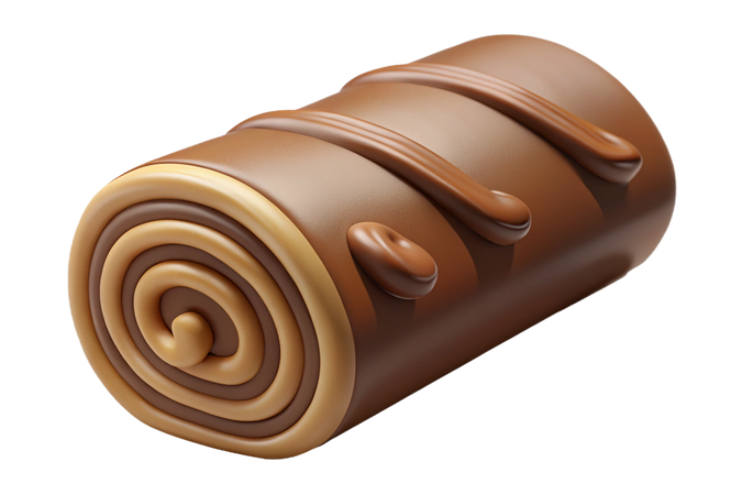AI Delicious chocolate swirl pastry roll  3D Icon