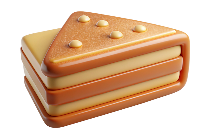 AI Delicious looking sandwich cut into triangles  3D Icon