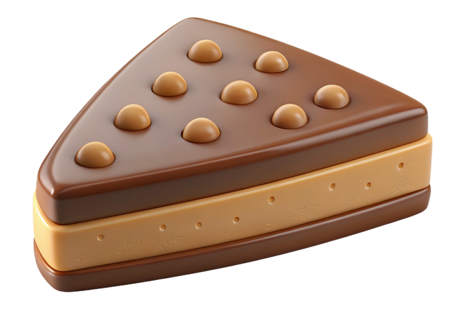AI Delicious slice of chocolate hazelnut cake with whole hazelnuts  3D Icon