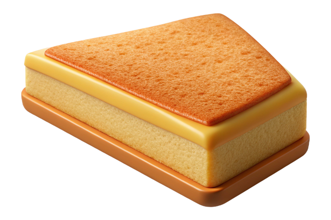 AI Delicious slice of layered cake with a textured top  3D Icon