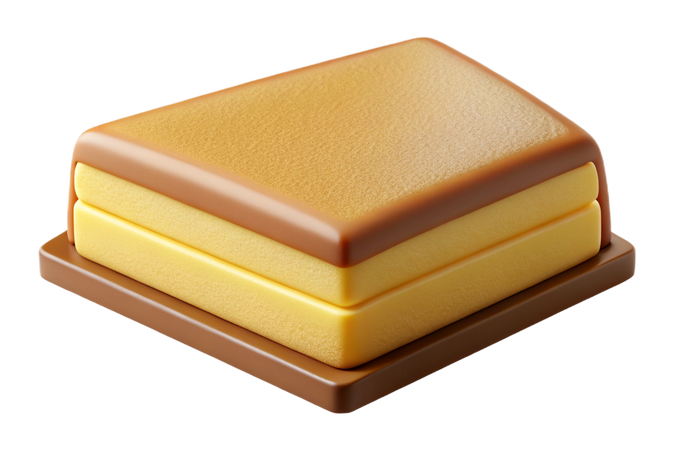 AI Delicious stacked japanese tamagoyaki omelet on a wooden base  3D Icon