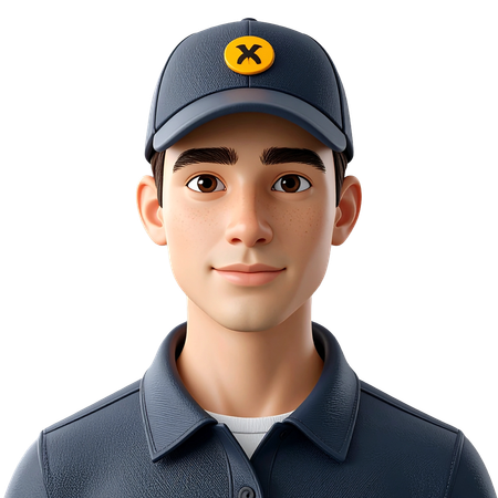 AI Delivery Boy  3D Icon