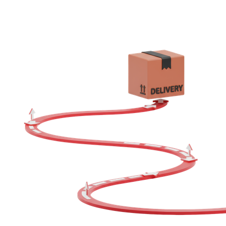 AI Delivery route  3D Icon