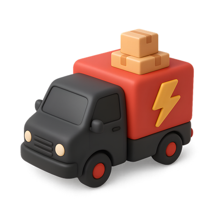 AI Delivery Truck with Boxes  3D Icon