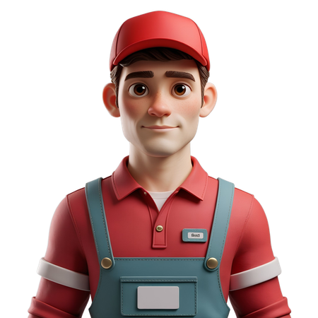 AI Delivery Worker  3D Icon