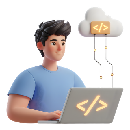AI Desenvolvedor trabalhando em código de nuvem  Imagem
