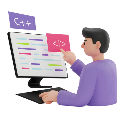 AI Desenvolvedor web masculino trabalhando no computador  Imagem