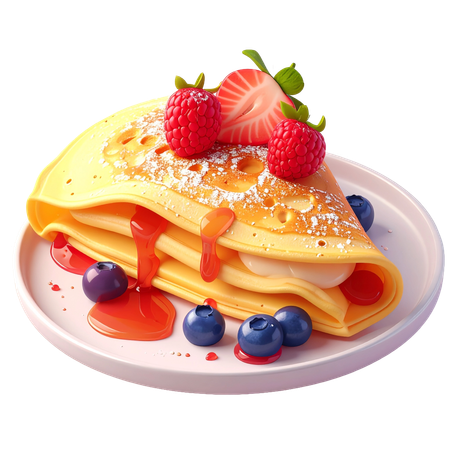 AI Dessert crepe  3D Icon