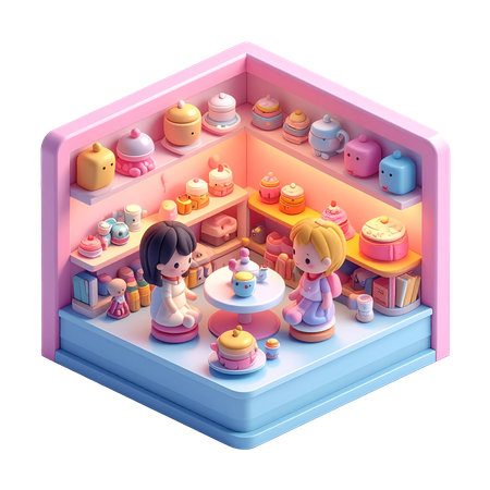 AI Diversão na Loja de Doces  Imagem