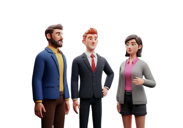 AI Diverse team of cheerful business professionals ready to collaborate on innovative projects  3D Illustration