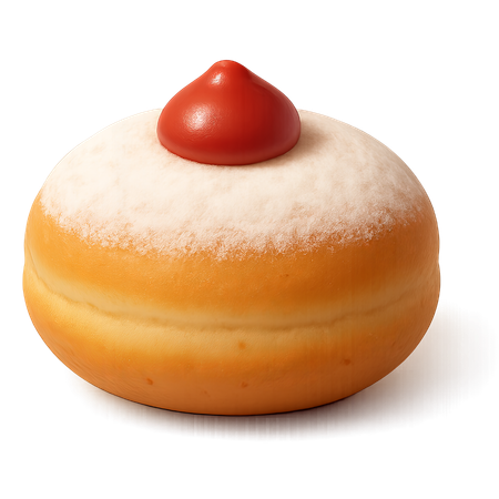 AI Donut recheado com creme e cobertura vermelha Imagem