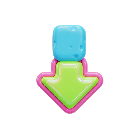 AI Down Arrow  3D Icon