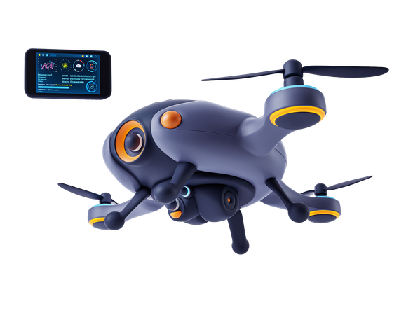 AI Drone controlled by AI  3D Icon
