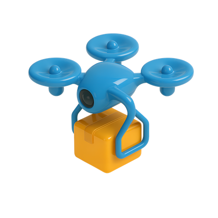 AI Drone Delivery  3D Icon