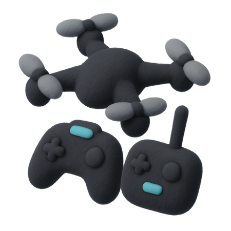 AI Drone with controller  3D Icon