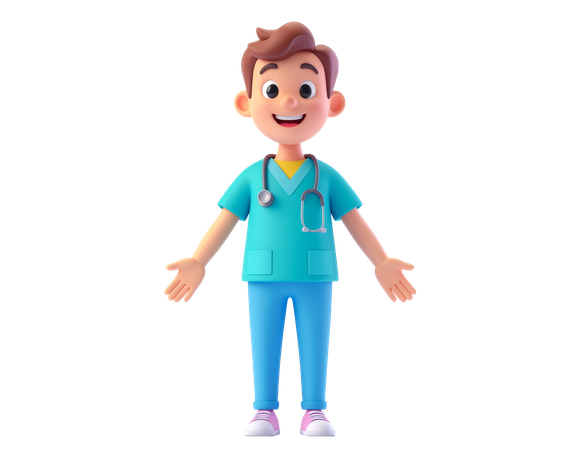 AI Enfermeiro do sexo masculino em pé  Imagem