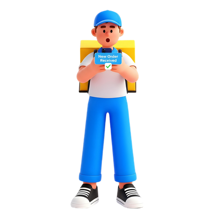 AI Entregador recebe notificação do aplicativo  Imagem