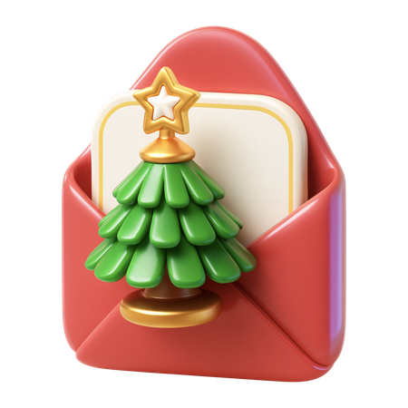 AI Envelope de Natal com cartão de árvore  Imagem