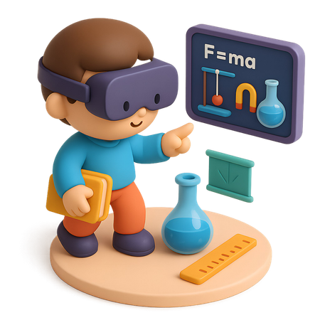 AI Estudiante de física de realidad virtual  Imagen
