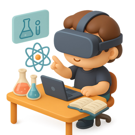 AI Estudiante de laboratorio de realidad virtual  Imagen