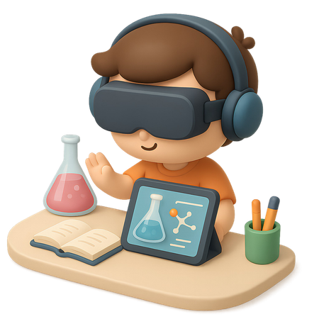 AI Estudiante de química de realidad virtual  Imagen