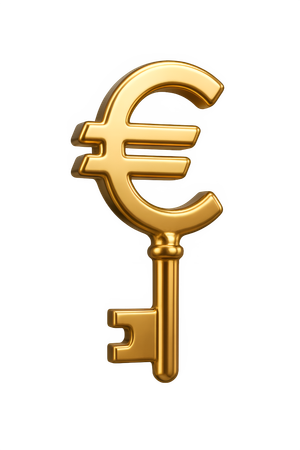 AI Euro Key  3D Icon