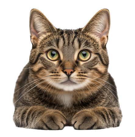 AI European shorthair cat lying down with front paws  3D Icon