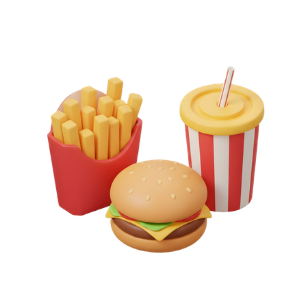 AI Fast Food  3D Icon